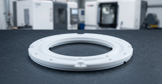 PTFE semiconductor component machined for chemical resistance
