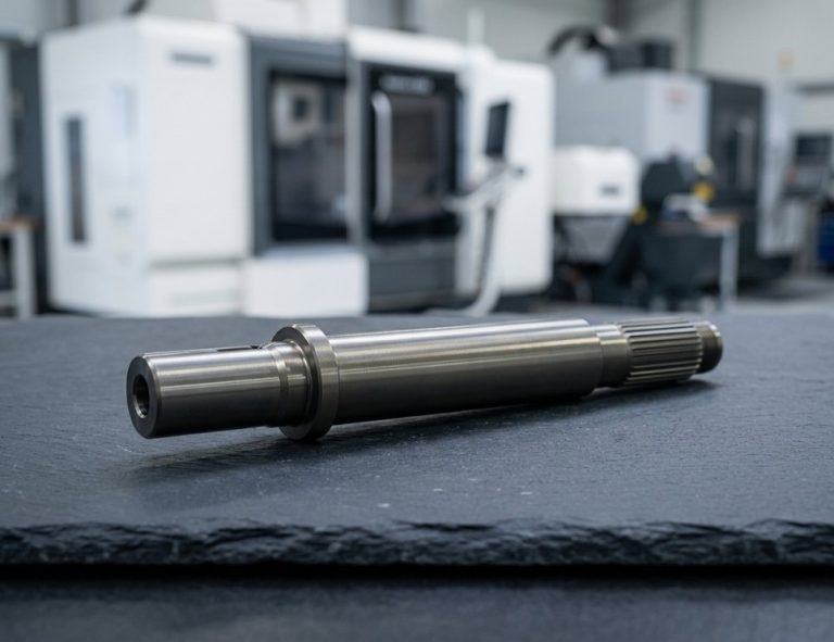 Nitride coated automotive valve shaft on dark bench