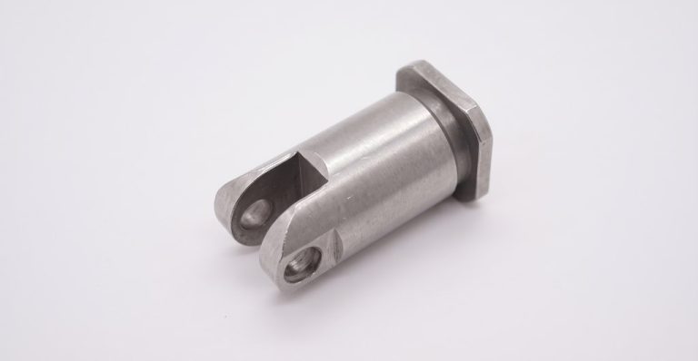CNC machined metal robotic joint component with hex head