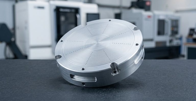 Machined aluminum electrostatic wafer chuck with lapped flat surface