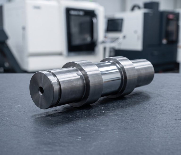 Precision machined stepped shaft with ground bearing journal