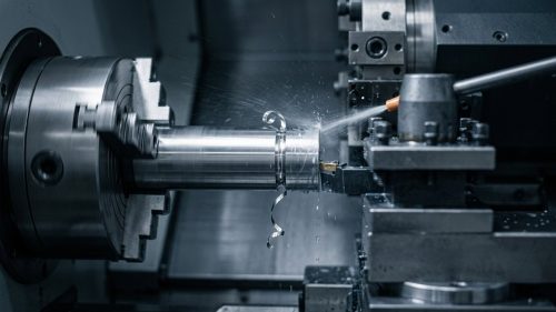 CNC lathe parting tool applying shear stress to steel shaft