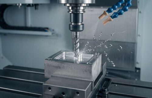 CNC milling cut into 17-4 PH stainless steel block