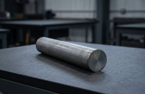 Raw 17-4 PH stainless steel bar stock before CNC machining