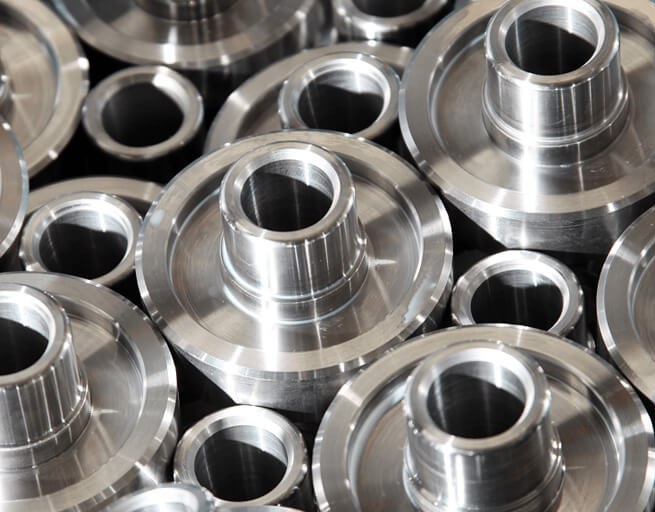 Stainless steel machined flanges in pile
