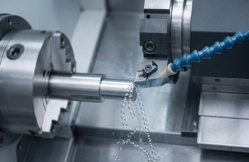 CNC lathe machining 304 stainless steel rod with cutting insert