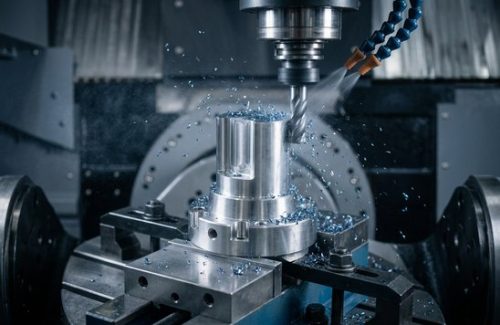 CNC milling operation machining 304 stainless steel housing block
