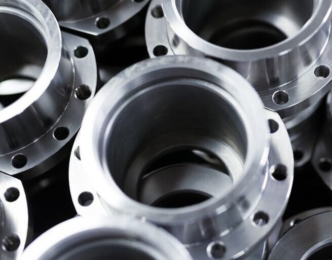 Stainless steel machined flanges in pile