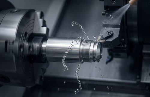 CNC machining stainless steel 316L cylindrical part on lathe