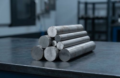 Raw stainless steel 316L round bar stock before CNC machining