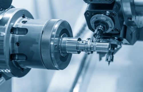 CNC turn-mill machining of a stepped steel shaft