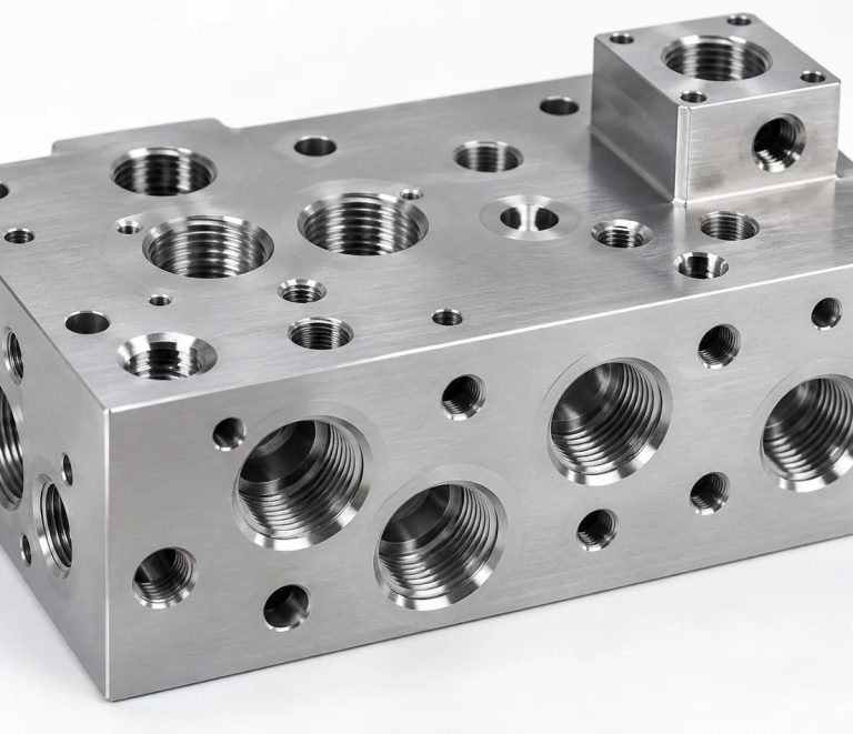 Finished tapped stainless steel fittings with internal threaded holes
