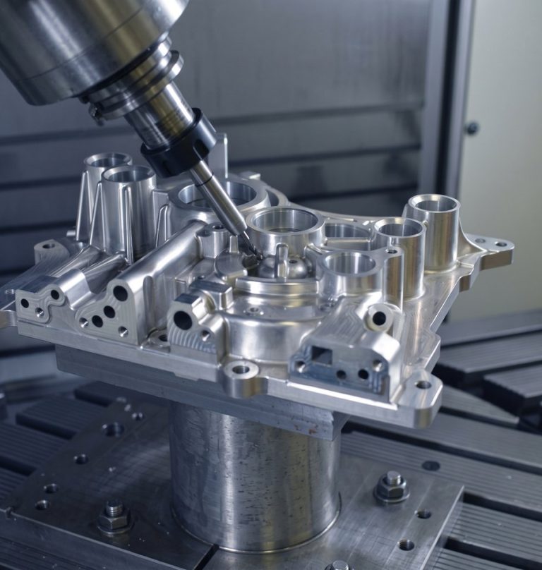 5-axis CNC machining of aluminum telecom housing component