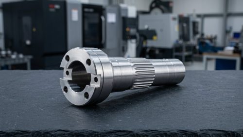 Precision CNC machined screw shaft with threaded and splined sections