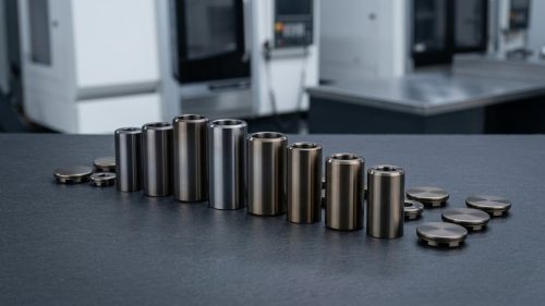 TiCN PVD coated steel machined parts showing bronze-gray finish