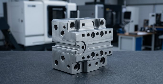 Titanium motion block machined for industrial automation