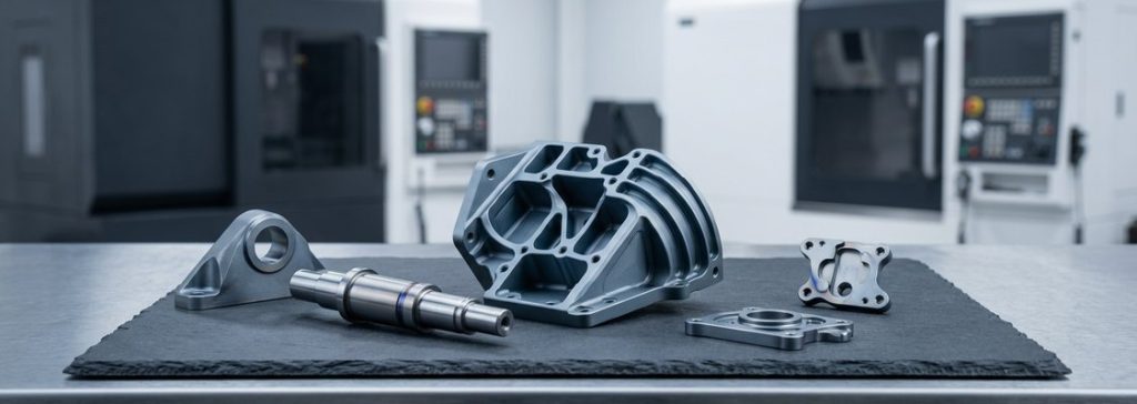 Heat treated finished titanium Grade 5 machined parts display