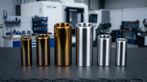 Titanium nitride coated bushings next to uncoated steel parts