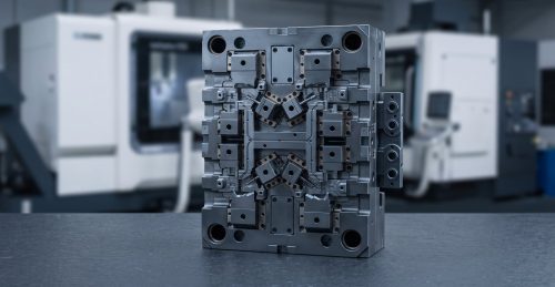 Tool steel H13 mold block with precision machined cavities