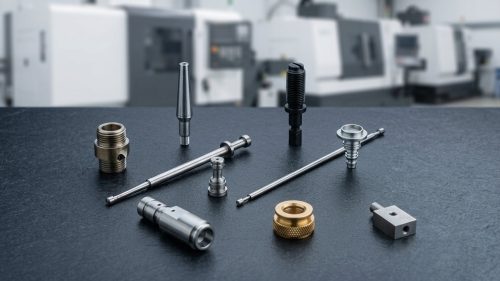 Swiss-turned steel parts representing output of top steel manufacturers worldwide