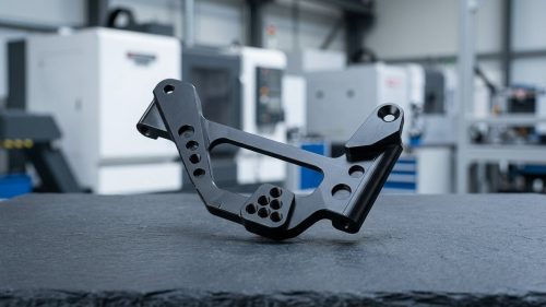 Machined aluminum bracket illustrating torsional rigidity in CNC parts