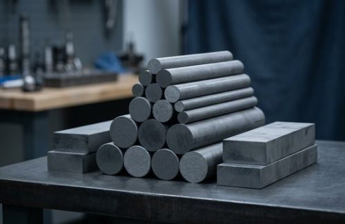 Raw tungsten steel YG6 carbide rod stock on worktable