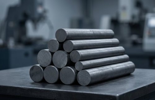 Raw tungsten steel YG8 carbide rod stock in workshop