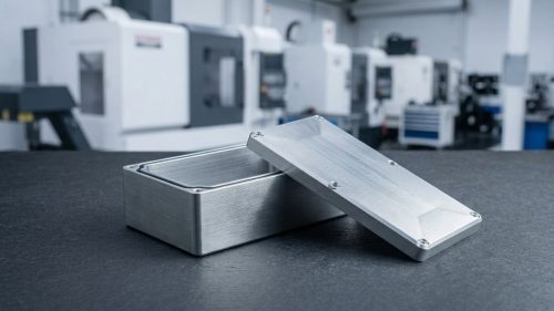 Machined aluminum waterproof enclosure showing sealing groove and lid fit