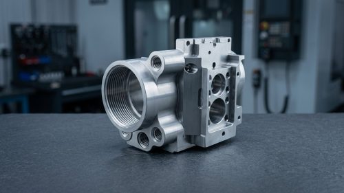 Machined titanium housing part showing precision CNC titanium machining